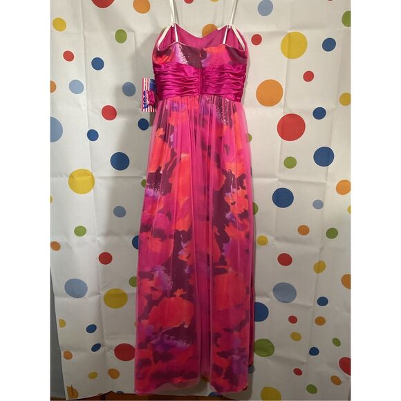 NWT Morgan & Co. Formal Dress Fuchsia Multi Size 5/6 🌸🍒 - Picture 8 of 15